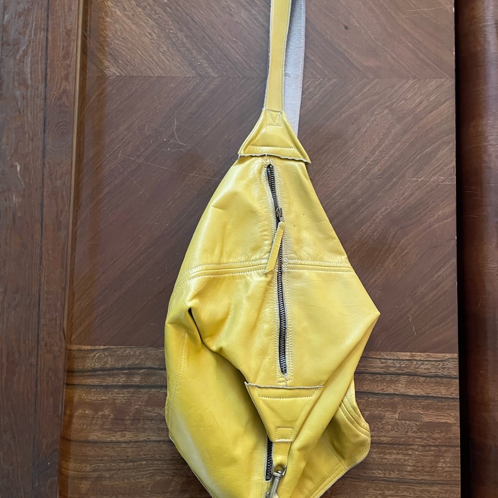 Yellow Leather Shoulder Bag